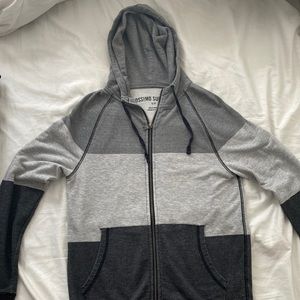 Mens Striped Zip Up Hoodie - Size S
